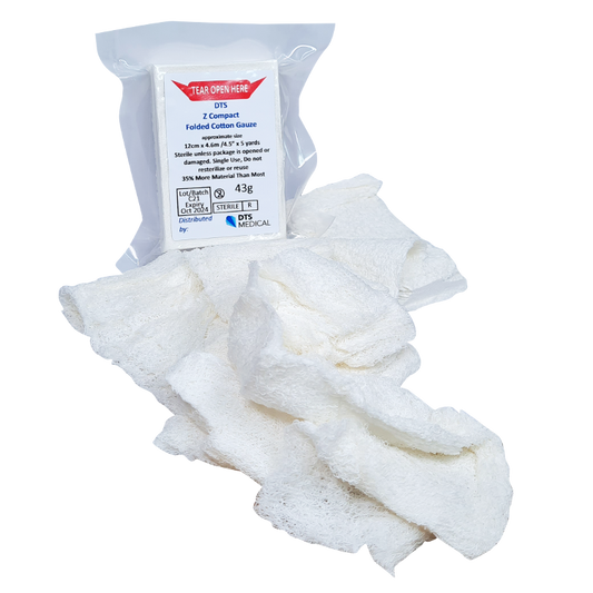Military Style Trauma Absorbent Gauze Z / S Fold style compressed