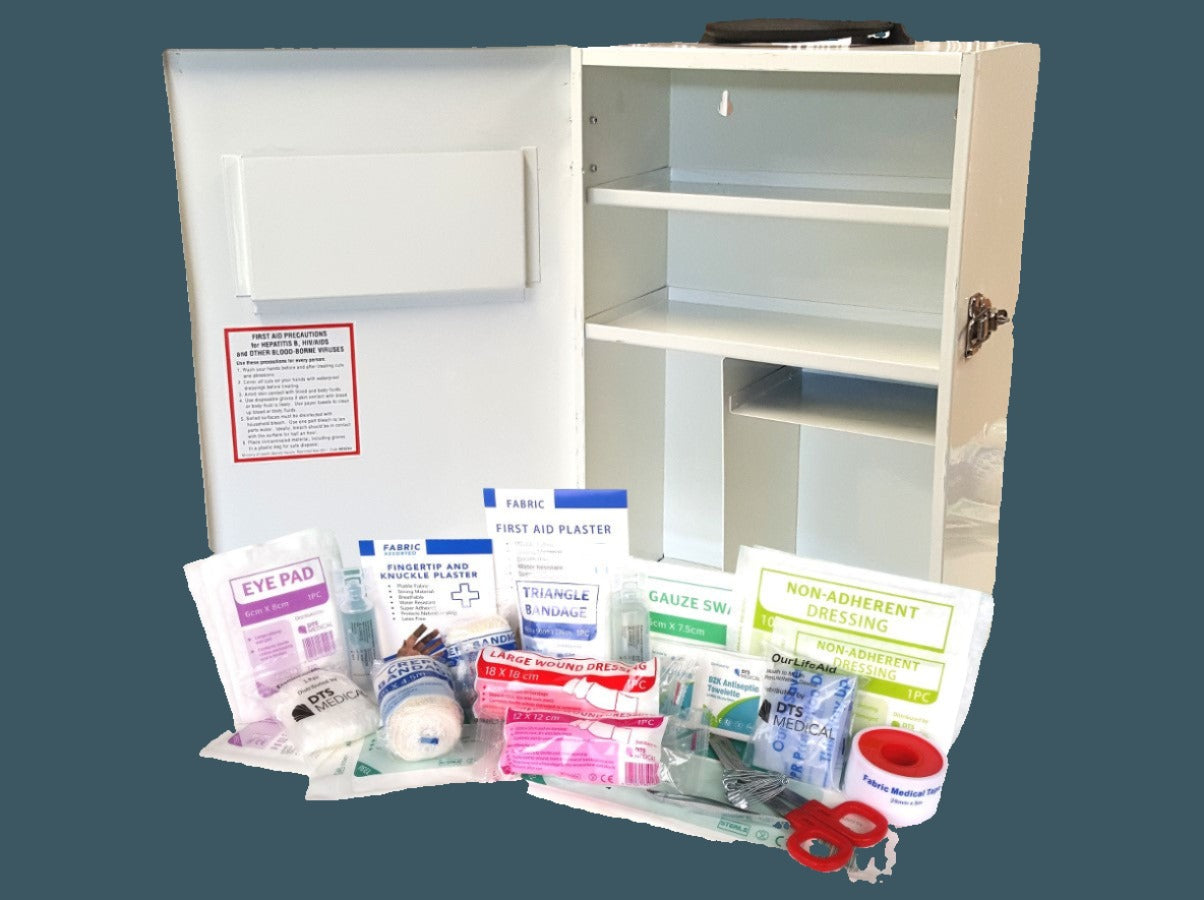 16-25 Person Wall Mountable Portrait Heavy Duty Metal Cabinet - First Aid Kits and Cabinets