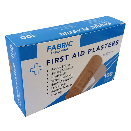 DTS Fabric Extra Wide First Aid Kit Plasters Box 100
