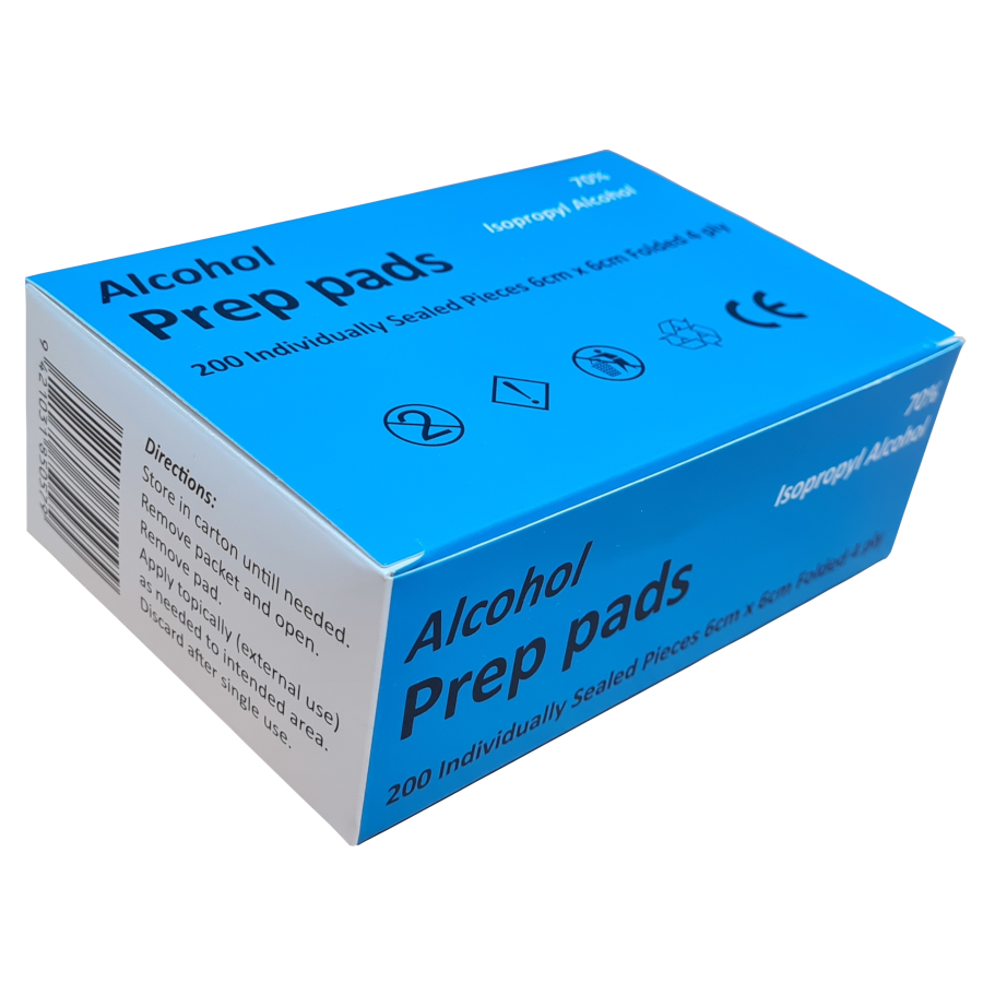 Alcohol Prep Skin Wipe Pad 70% Isopropyl box 200