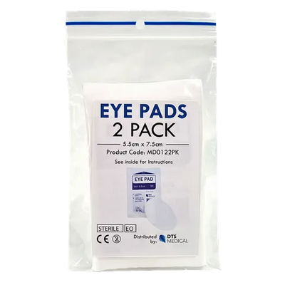 Eye Pad, eye pads first aid, eye care and, eye plasters, bandages around eyes, eye pads box, eye supplies, first aid supplies NZ, First aid Supplies New Zealand, emergency wound dressing, eye dressing kit, 2 sterile eye dressings