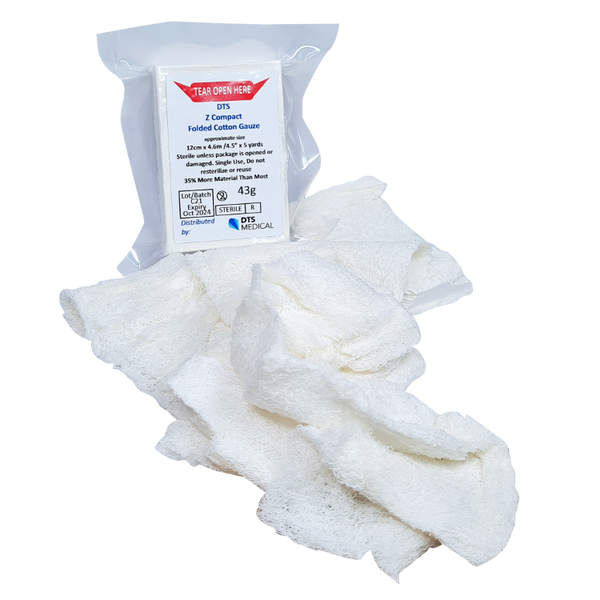 Military Style Trauma Absorbent Gauze Z / S Fold style compressed