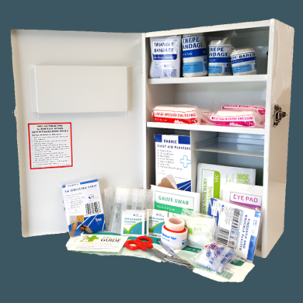 26-50 Person Wall Mountable Portrait Heavy Duty Metal Cabinet - First Aid Kits and Cabinets