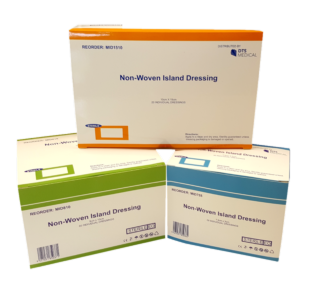 Non woven island dressings (singles) - Variety of sizes