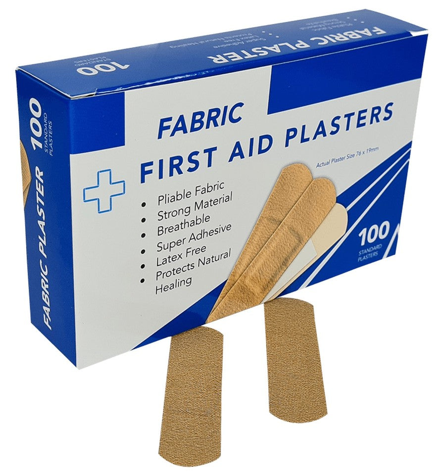 DTS Fabric First Aid Kit Plasters Skin Coloured Box 100